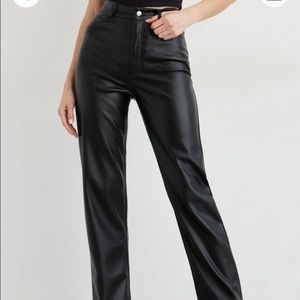 Gisele Faux Leather Straight Pants